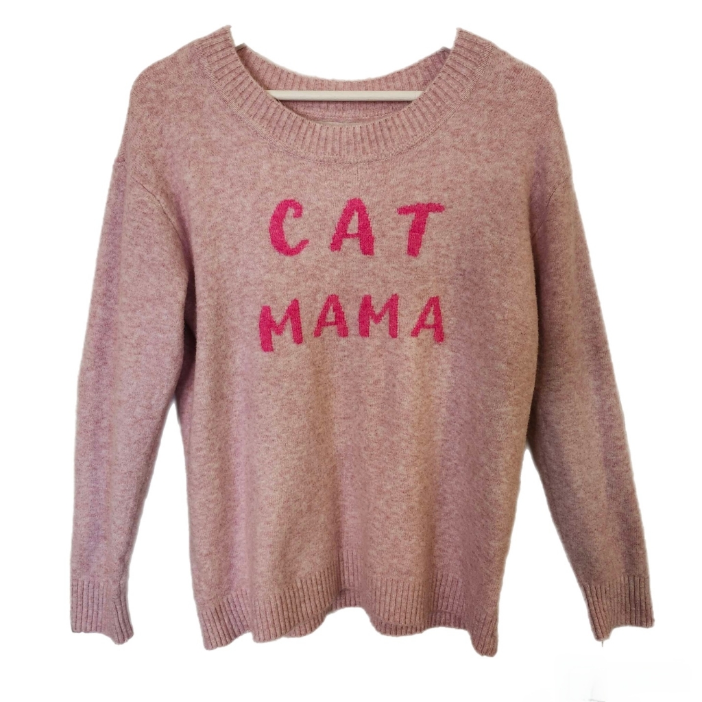 Cat Mama Pink Crewneck Sweater